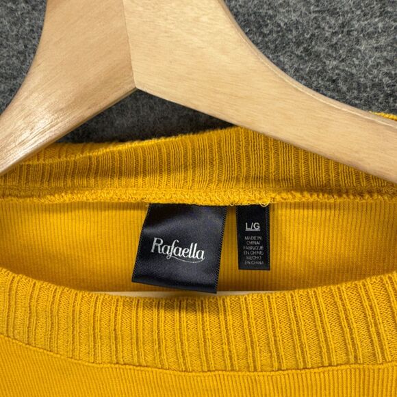 Rafaella Sweater Pullover Women L Large Orange Knit Long Sleeve Round Neck - Picture 3 of 7